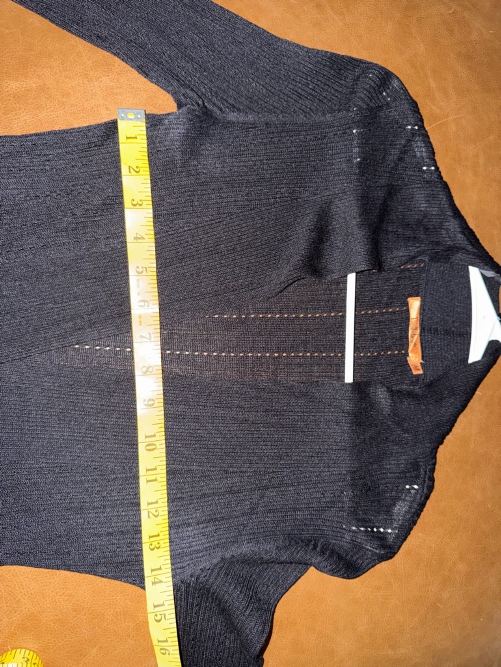Belldini Black Ribbed Knit Cardigan. Size-M - Picture 6 of 8